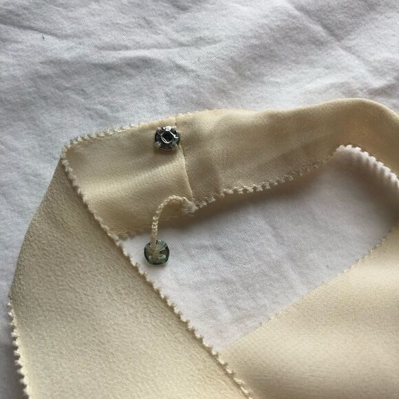 Banana Republic silk tank blouse ruffles cream Small - Picture 7 of 10